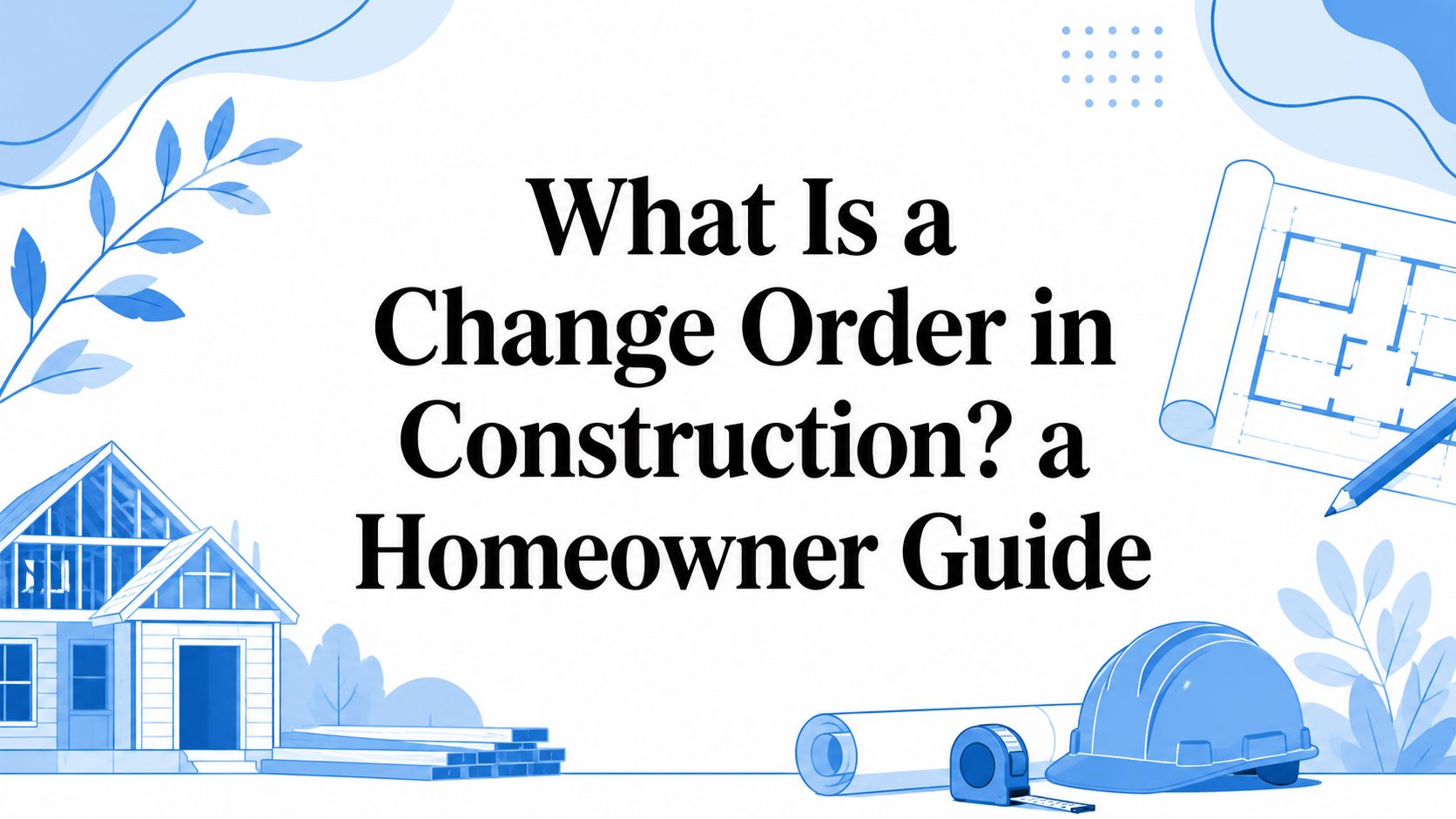 What Is a Change Order in Construction? a Homeowner Guide